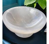 Pro Home Selenite Bowl Crystal Charging White Bowls Alter Cleansing Meditation Spiritual Energy Healing Round Dish Crystal Holder Tray Gift (10cm Bowl with Base)