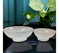 Pro Home Selenite Bowl Crystal Charging White Bowls Alter Cleansing Meditation Spiritual Energy Healing Round Dish Crystal Holder Tray Gift (Sel Bowl with Base 14cm)