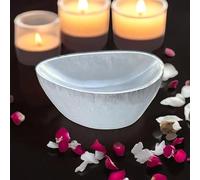 Pro Home Selenite Bowl Oval Shape Meditation Spiritual Energy Healing Plate Alter Cleansing Charging Crystal Gemstones Tray Crystals Holder Dish Natural White Decoration Gift (14cm)