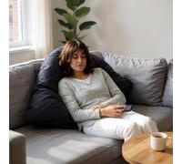 Pro Home V Pillow Case - Soft V Shaped Pillowcase For Adults | Extra Filled Triangular V Shape Pilowcase For Neck, Back & Side Sleepers | V Cushion Cover For Adults (Charcoal, Only Pillowcase)