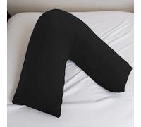 Pro Home V Pillow Case - Soft V Shaped Pillowcase For Adults | Triangular V Shape Pilow Case For Neck, Back & Side Sleepers | V Cushion Cover For Adults (Black, Only Pillowcase)