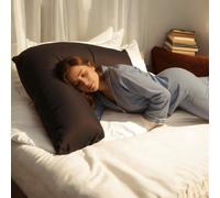 Pro Home V Shaped Pillowcase Soft 100% Poly-Cotton V Pillow Cases Covers Only For V Shaped Pillows For Adults Back & Neck Support Pregnancy/Nursing V Cushion Cover (Choclate, Only Pillowcase)