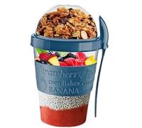Pro Home Yogurt Pot With Spoon & Lid 20oz/600ml BPA Free Reusable Airtight Dishwasher Safe On The Go Yoghurt Pots Muesli Cereal Cup Containers Overnight Oats Jar Storage (Glacier Teal)