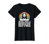 Pro Immigration Christian Liberal Jesus was A Refugee T-Shirt, Women, Black, X-Large