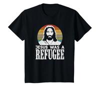 Pro Immigration Christian Liberal Jesus was A Refugee T-Shirt, Youth, Black, Small