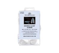 Pro Impressions - Advance clear® Almond Well Less Nail Tips (100 Tips + Brush On Glue)