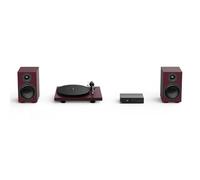 Pro-Ject Colourful Audio System 2, True Analogue HiFi Stereo System, All-In-One Hi-Fi Set including Debut EVO 2 Turntable, MaiA S3 Integrated Amplifier, and Speaker Box 5 S2 (Satin Wine Red)