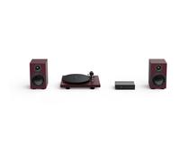 Pro-Ject Colourful Audio System 2 with Debut EVO 2 Turntable MaiA S3 Amplifier and Speaker Box 5 S2 Speakers - Satin Wine Red