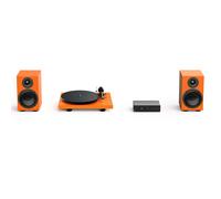 Pro-Ject Colourful Audio System 2 with Debut EVO 2 Turntable MaiA S3 Amplifier and Speaker Box 5 S2 Speakers - Satin Signal Orange