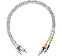 Pro-Ject Connect it Line E, audiophile RCA cable, 0.41 m | OFC copper conductors, gold-plated brass plugs, semi-balanced, in lengths of 0.41 m, 0.82 m and 1.23 m