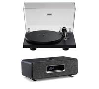 Pro-Ject Debut EVO 2 Turntable Satin Black and Ruark R3s Music System Charcoal HiFi Package