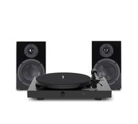 Pro-Ject Juke Box E1 HiFi Set, Audiophile turntable system with speakers (Piano Black)