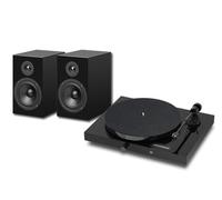 Pro-Ject Juke Box E1 HiFi Set, Audiophile turntable system with speakers (Piano Black)