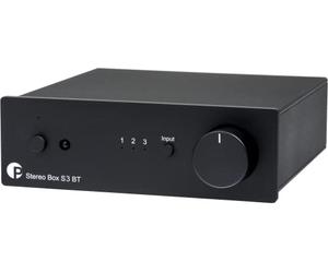 Pro-Ject Stereo Box S3 BT Ultra Compact Full Amplifier with AptX HD Bluetooth and Motor Potentiometer (Black)