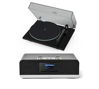 Pro-Ject T1 EVO Phono Turntable and Roberts Stream 67L All In One Smart Music System Black HiFi Package