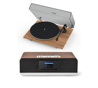 Pro-Ject T1 EVO Phono Turntable and Roberts Stream 67L All In One Smart Music System Walnut HiFi Package