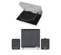 Pro-Ject T1 EVO Standard Turntable with Ruark MR1 MK3 Active Bluetooth Speakers & RS1 Subwoofer Black