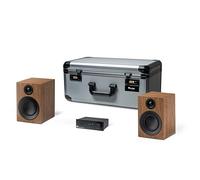 Pro-Ject Travel Set - Compact Audiophile Mini HiFi System with Carry Case (Black/Walnut)