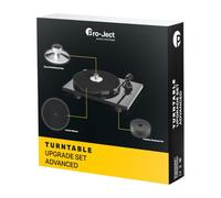 Pro-Ject Upgrade Set Advanced, Clamp it, Damp it and Leather it | Clamp it record clamp, Damp it damping feet and Leather it record mat in one box, no tools needed