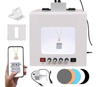 Pro Jewelry Photography Light Box Kit with Adjustable Turntable - Premium Photo Studio Setup for Stunning Gemstone & Jewelry Images, Customizable Speed & Color Temperature TB30