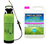 Pro-Kleen Artificial Grass Cleaner 5L and Disinfectant With 10Ltr Pump Sprayer - Concentrate: Makes 15 Litres - for Homes with Dogs. Cleans, Deodorises & Leaves a Fresh Fragrance (Floral)
