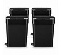 Pro-Kleen 22L Black Sanitary Waste Bin With Foot Pedal Slimline Feminine Hygiene X4