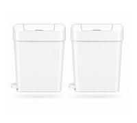 Pro-Kleen 22L Sanitary Waste White Bin With Foot Pedal Slimline Feminine Hygiene X2