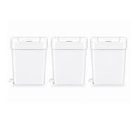 Pro-Kleen 22L Sanitary Waste White Bin With Foot Pedal Slimline Feminine Hygiene X3
