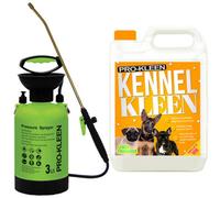 Pro-Kleen Kennel Disinfectant, Cleaner 5L With 3L Pump Pressure Sprayer, Sanitiser & Deodoriser- Catteries, Hutches, Aviaries, Patios, Artificial Grass (Lemon)