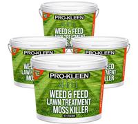 Pro-Kleen 4 In 1 Weed And Feed Lawn Treatment With Moss Killer - Greens Grass, Kills Weeds & Moss & Fertilises Grass 10Kg