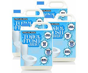 Pro-Kleen 4 x 5 Litres Concentrate Blue Toilet Fresh Liquid for Caravans Motorhomes Boats