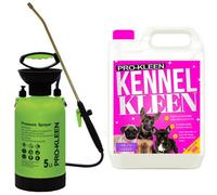 Pro-Kleen Kennel Disinfectant, Cleaner 5L With 5L Pump Pressure Sprayer, Sanitiser & Deodorise - Catteries, Hutches, Aviaries, Patios, Artificial Grass (Bubblegum)
