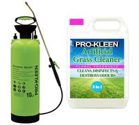 Pro-Kleen Artificial Grass Cleaner 5L and Disinfectant With 10Ltr Pump Sprayer - Concentrate: Makes 15 Litres - for Homes with Dogs. Cleans, Deodorises & Leaves a Fresh Fragrance (Floral)