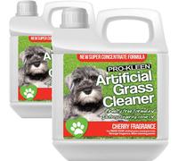 Pro-Kleen Artificial Grass Cleaner for Dogs and Pet Friendly Cruelty Free Disinfectant with Deodoriser 4 in 1-10:1 Super Concentrate Makes 20 Litres - (Cherry Fragrance, 2 x 1 Litre)