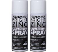 Pro-Kleen Bright Zinc Galvanising Paint All-In-One Primer & Topcoat - 400Ml X2