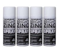 Pro-Kleen Bright Zinc Galvanising Paint All-In-One Primer & Topcoat - 400Ml X4