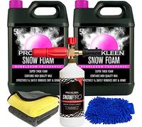 Pro-Kleen Bubblegum Snow Foam 10L with Lance, Microfibre Wash Mitt & 2 x Microfibre Cloth - Produces Thick Foam to Remove Dirt, Grime, Grease and More, Pre Wash,