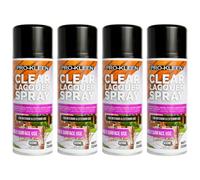 Pro-Kleen Clear Lacquer Spray - Protects and Seals - For Metal, Wood, Plastics & Ceramics - Fast Drying Formula for Interior and Exterior Surfaces - Clear, Durable & Flexible - (Matt, 4 x 400ml)