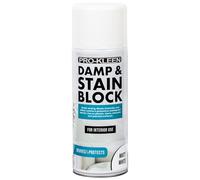 Pro-Kleen Damp & Stain Anti-Mould Block Spray Paint Primer White Matt 500ml- Covers Damp, Grease, Nicotine & Rust Stains - for Walls & Ceilings - Leaves a Waterproof Barrier