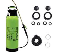 Pro-Kleen Garden Pressure Pump Sprayer Manual Action 10L - Brass Lance - 2 X Spare Seal Kits