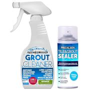 Pro-Kleen Grout Cleaner 750ml and Tile & Grout Sealer 400ml - Cleans, Protects & Seals - Waterproof Protection Against Mould, Mildew & Limescale - Long-Lasting & Non-Staining