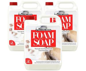 Pro-Kleen Hand Foam Soap 3 x 5L - Citrus Hand Soap Refill - Kind to Skin, Powerful Cleansing Action, Luxurious Lather - Use in All Bulk Fill Dispensers - Orange Coloured Soap