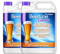 Pro-Kleen Heavy Duty Purple Beer Line Solution Cleaner 2 x 5L with Colour Indicator, System Cleaning Fluid Sanitizes and Removes Yeast and Protein Build Up. Improves Beer Taste