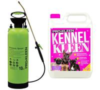 Pro-Kleen Kennel Disinfectant, Cleaner 5L With 10L Pump Pressure Sprayer, Sanitiser & Deodorise - Catteries, Hutches, Aviaries, Patios, Artificial Grass (Bubblegum)