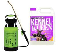 Pro-Kleen Kennel Disinfectant, Cleaner 5L With 3L Pump Pressure Sprayer, Sanitiser & Deodoriser- Catteries, Hutches, Aviaries, Patios, Artificial Grass (Lavender)