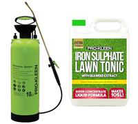 Pro-Kleen Liquid Iron Sulphate Ferrous Conditioner 5L - Fertiliser, Grass Greener & Turf Hardener with 10L Garden Pump Sprayer - Prevents Lawn Disease for Healthier Grass