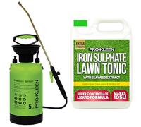 Pro-Kleen Liquid Iron Sulphate Ferrous Conditioner 5L - Fertiliser, Grass Greener & Turf Hardener with 5L Garden Pump Sprayer - Prevents Lawn Disease for Healthier Grass