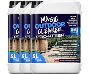 Pro-Kleen Magic Outdoor Cleaner 3 x 5L Black Spot Remover Spray and Leave Cleaner - Removes Stains, Marks & Lichen For Patios, Driveways, Indian Sandstone, Block Paving and more - Easy to Use Liquid