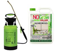 Pro-Kleen NOGrow Weed & Moss Killer 5L - Double Strength, Glyphosate Free, Kills Moss, For Annual and Perennial Weeds, Eco-Friendly, Organic, Children and Pet Safe Once Dry with 5L Garden Pump Sprayer