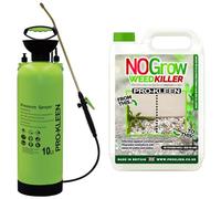 Pro-Kleen NOGrow Weed & Moss Killer 5L - Double Strength, Glyphosate Free, Kills Moss, For Annual & Perennial Weeds, Eco-Friendly, Organic, Children and Pet Safe Once Dry with 10L Garden Pump Sprayer